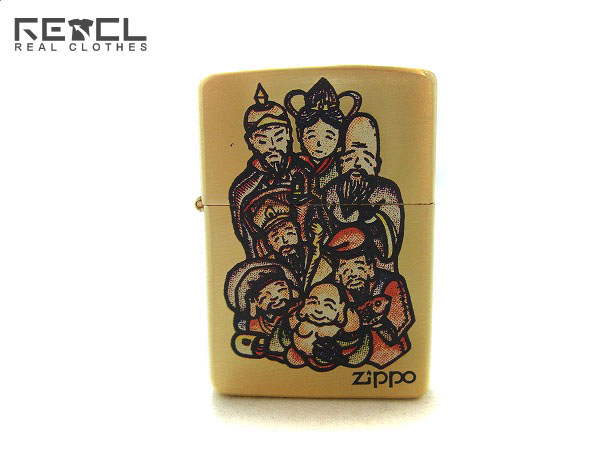 zippo/ジッポー 七福神/恵比寿天/弁財天/鯛等 ゴールド/94年製