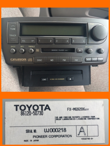 6 CDチェンジャー MD セルシオ トヨタ 純正 H13 UA-UCF31 中古 CD