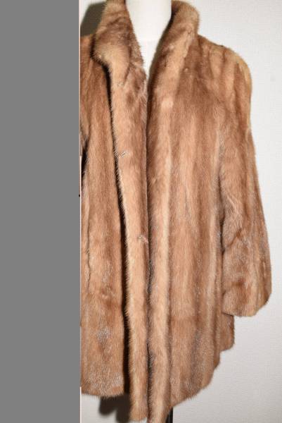 ★外観キレイ★ミンク ブラウン 毛皮 ファー コート レディース