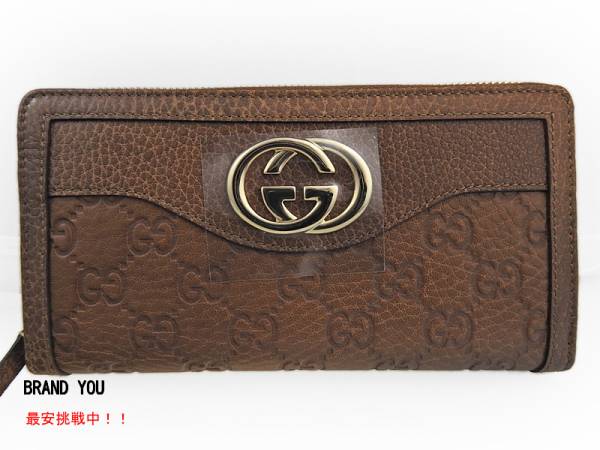 新品 グッチ ラウンドファスナー 長財布 306589 ブラウン