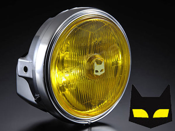 マーシャル ホンダ用ヘッドライト 889 イエローレンズ メッキ