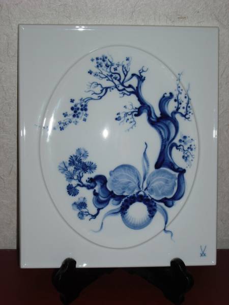 Meissen マイセン ブルーオーキッド 陶板 プラーク ○マイセンのプラーク（陶板）○ブルーオーキッド○額装可○格安