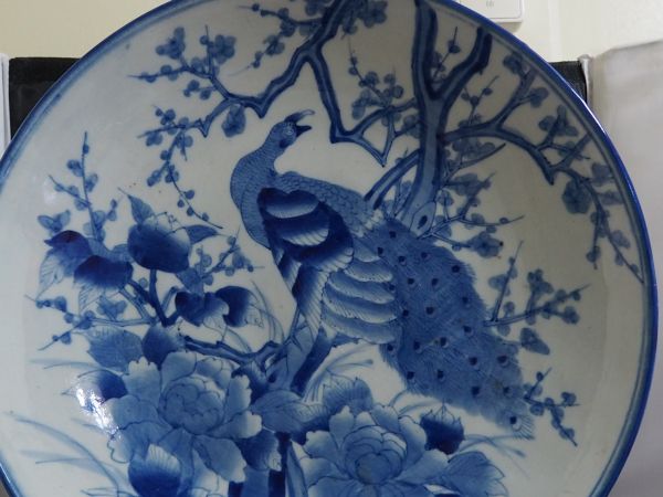 染付花鳥文大皿 江戸時代 古伊万里 直径約45cm こは 【公式通販】