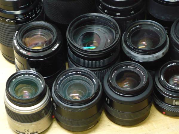 MINOLTA AFレンズ 5本セット ケース付き ☆ミノルタ(MINOLTA) AF用○レンズまとめて 14本□いろいろ
