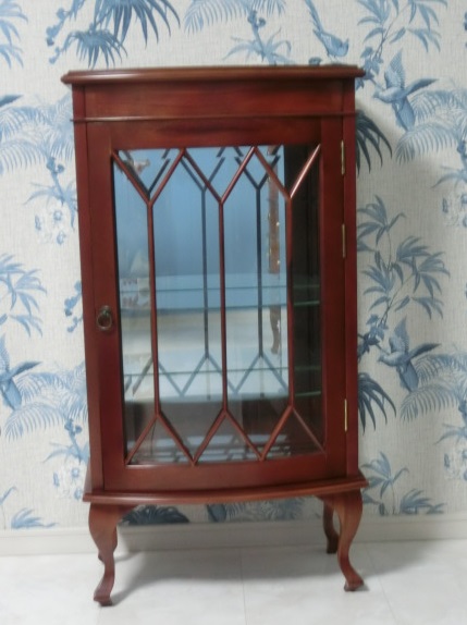 飾り棚　奥面鏡　棚板ガラス　中古美品