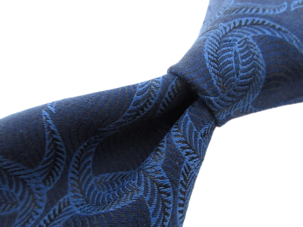 1円 良品 シャネル CHANEL シルク メンズ ネクタイ 紺 × 黒