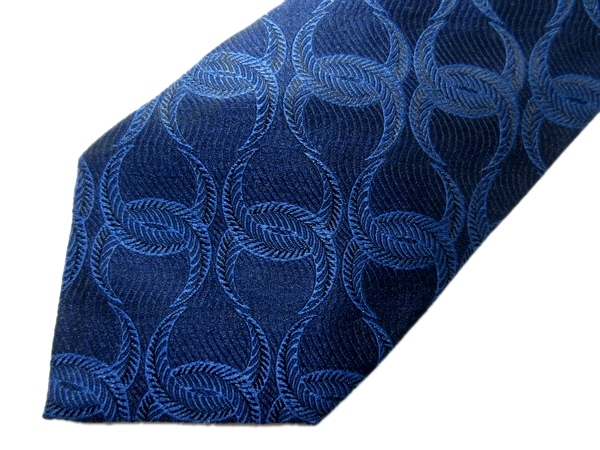 1円 良品 シャネル CHANEL シルク メンズ ネクタイ 紺 × 黒