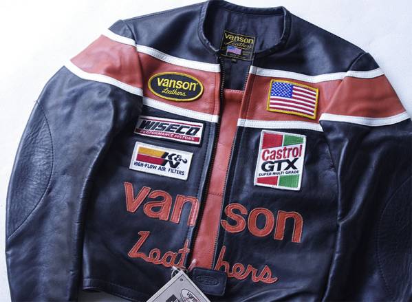未使用品VANSON レザーライダースJKT フルデコ 希少 size34