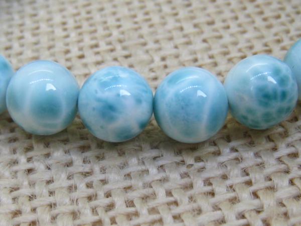 0224g161 天然石☆【ドミニカ共和国産の5Aラリマー】☆ 9.5mm 0306g510