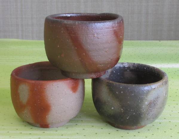 ○清雅○ 無形文化財・四代松田華山 備前焼 ぐい呑 共箱 岡山県無形