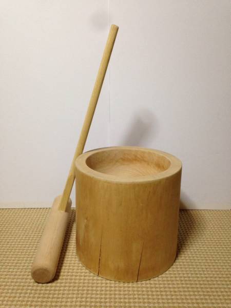 【値下げ】北海道産 臼と杵のセット 一升用 ミニ 子ども用等に④