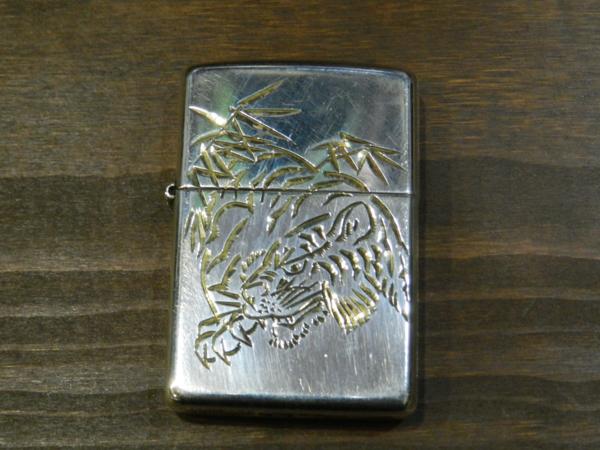 職人手彫り トラ シルバー925 ジッポ― 純銀 ライター ZIPPO