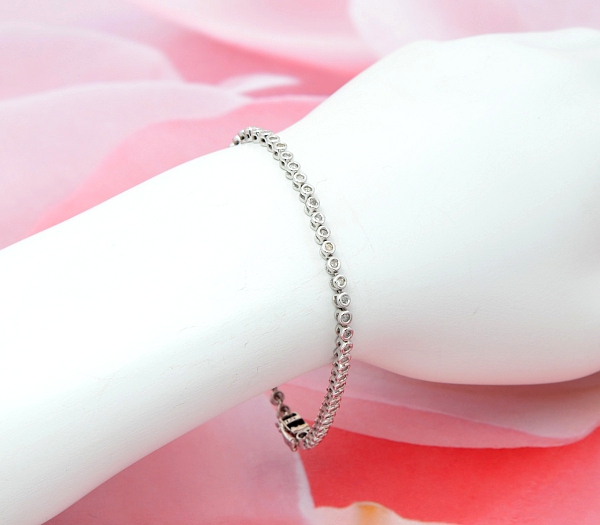 ダイヤモンド ブレスレット 1.00ct テニスブレスレット K18 K18WG