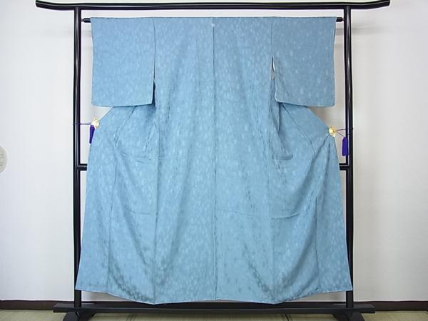 平和屋特選着物■上質な色無地　森林紋意匠　空色　ｋ575