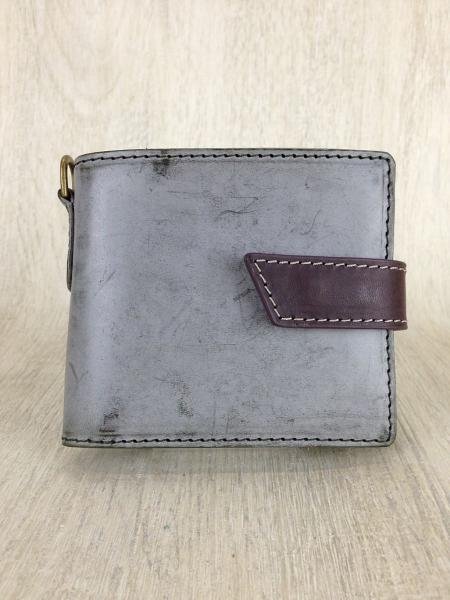 Creed◆2ツ折サイフ/GRY/牛革/無地/メンズ/未使用品/箱有