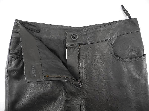 1円 美品 シャネル 02P ラムスキン レザー パンツ 38 濃茶 AD696