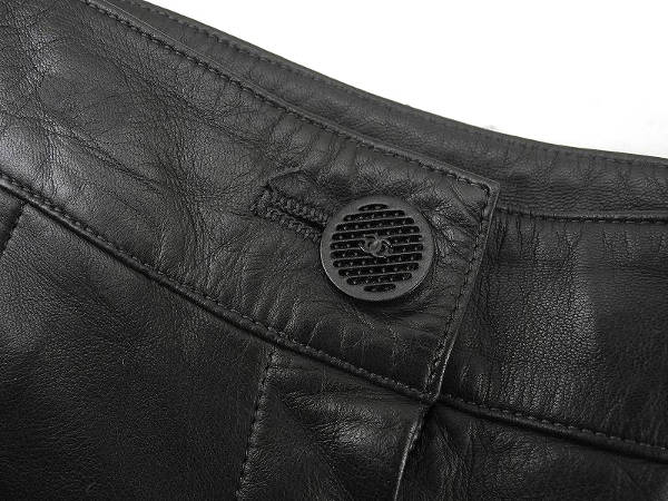 1円 美品 シャネル 02P ラムスキン レザー パンツ 38 濃茶 AD696