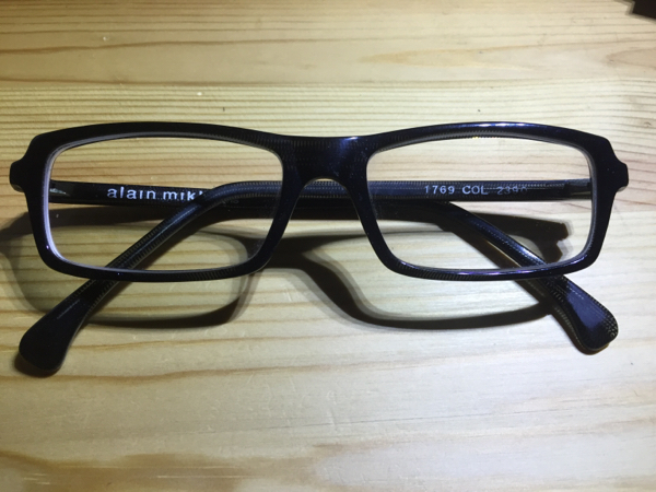 アランミクリ セルフレーム メガネ ブラック