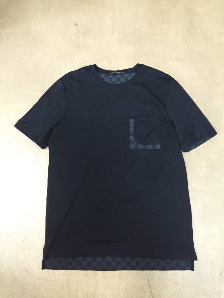国内正規 ルイ ヴィトン ダミエ ポケット Tシャツ 黒 L ★