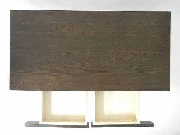 無印 MUJI タモ材 木製 テーブル M-LT450 幅90cm 引出付O1739745