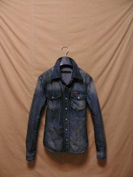 JACKROSE　ビンテージ加工デニムシャツ/46　ラブメゾン　SHELLAC