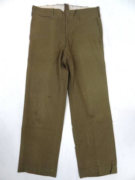 【新作，限定セール】 ビンテージ US ミリタリー 米軍 40S オフィサー ウール 5 ポケット ストレート スラックス パンツ ブラウン カーキ 茶 緑 OD WW2 第二次 珍(パンツ)｜売買されたオークション情報、yahooの商品情報 パンツ