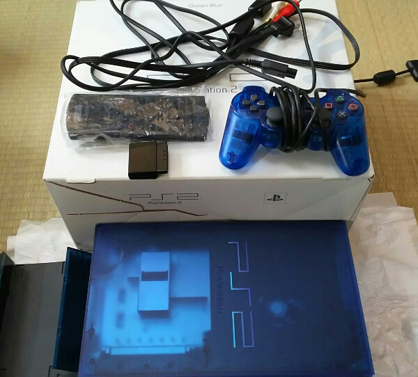PS2本体 オーシャンブルー PS2ソフト52本セット