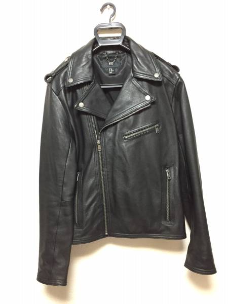 【美品】H&M　牛革　ダブルライダース　サイズ50【上質・高級】