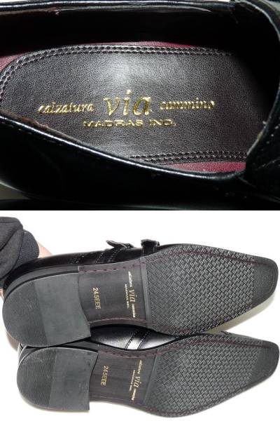 マドラス Via cammino by madras 革靴 24.5cm 美品 ストラップ