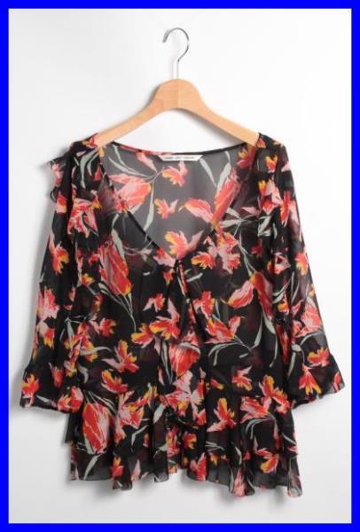 DVF ダイアンフォンファステンバーグ マキシ シルクシフォン ワンピース 2 シルク von DIANE FURSTENBERG(ダイアンフォンファステン ドレス 2