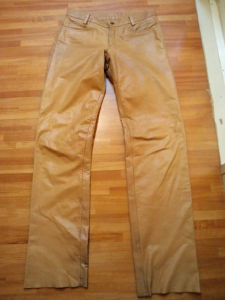 HORN WORKS 牛革製 ブーツカットレザーパンツ　ウエスト80㎝