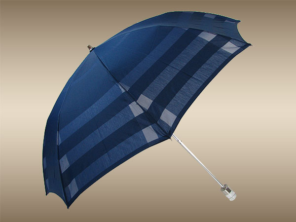 バーバリーUV折りたたみ日傘 バーバリー 日傘 折りたたみ傘 新品 収納時24 ネイビー UVカット 日傘