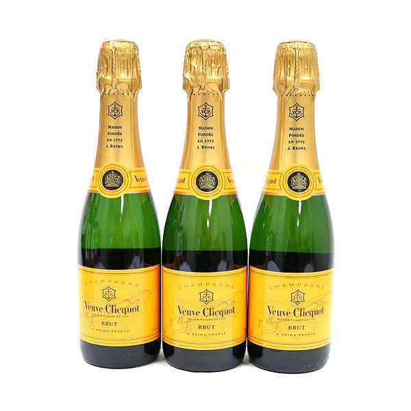 ☆1円～ 3本セット/ヴーヴクリコ イエロー 375ml O6C11105-107 ワイン