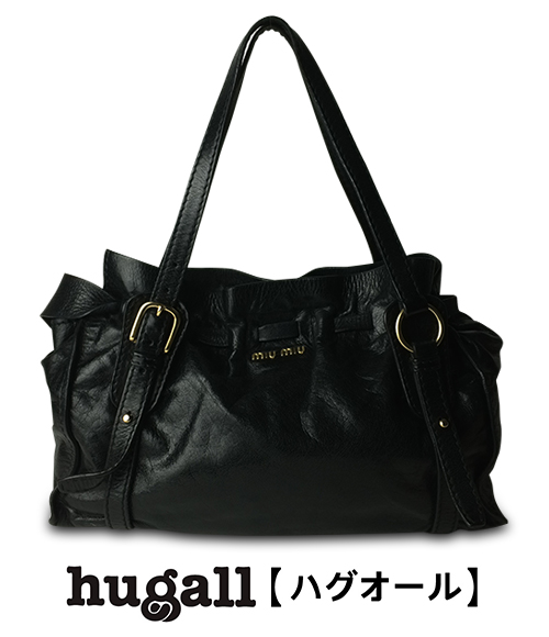 ミュウミュウ レザーショルダーバッグ Miu Miu ブラック ミュウミュウ