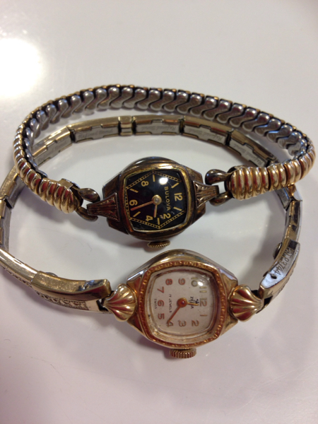 ZELIA スイス17石14K ブローバ アンティーク 時計 ジャンク品(アナログ 