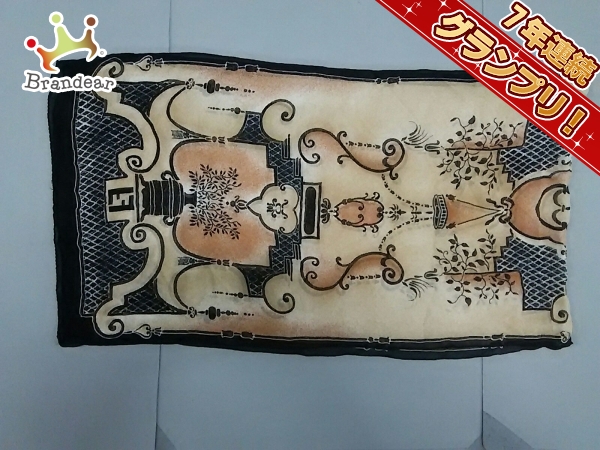 フェンディ スカーフ 美品 ベージュ×ダークブラウン FENDI