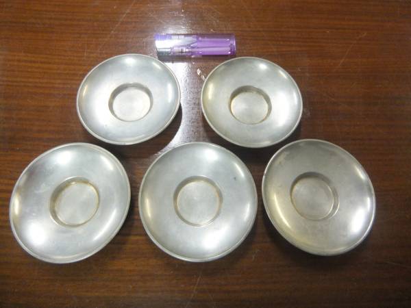 古錫唐物茶托五客セット 煎茶道具 茶托 唐物 中国古玩 古錫 五客 公式通販 錫製 時代物
