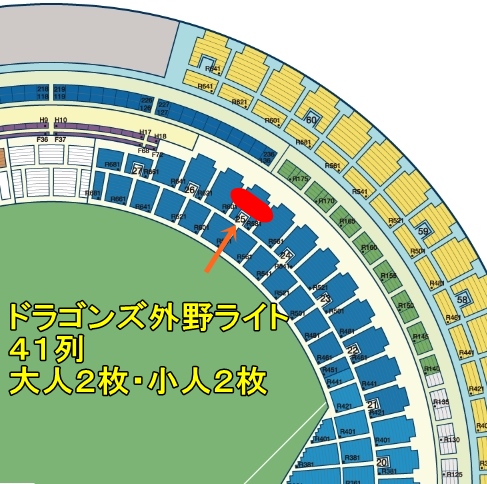 中日VS巨人 ドラゴンズ バンテリンドーム 5月10日 （日） 外野 巨人 中 