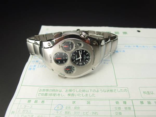 セイコー スポーチュラ クロノグラフ SEIKO キネティック OH済み 