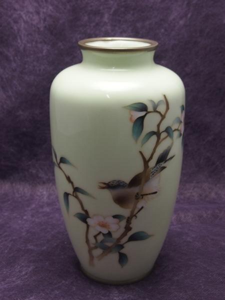 【JA】花鳥紋様 七宝焼き 花瓶 24cm