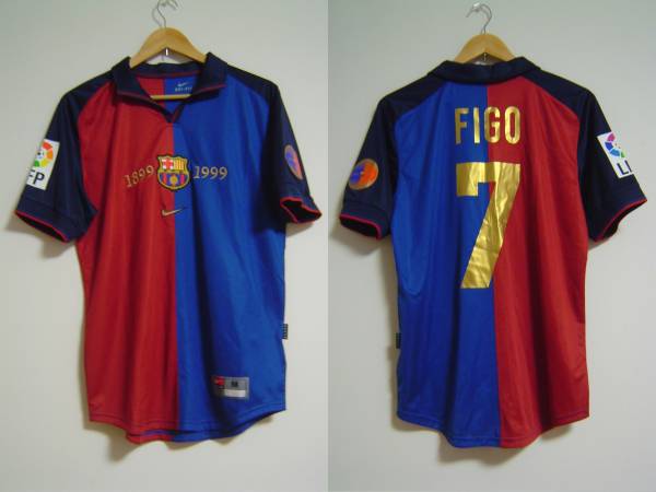 ☆NIKEナイキFCバルセロナ100周年#7フィーゴFIGO復刻ユニフォームM