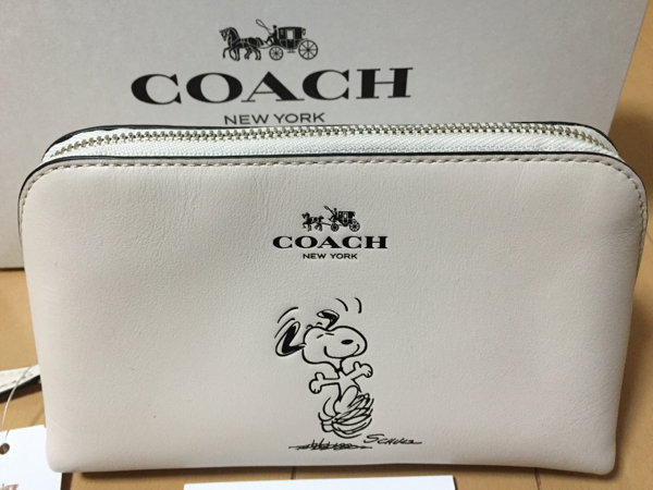 COACH コーチ☆スヌーピー ポーチ☆新品未使用☆ホワイト☆
