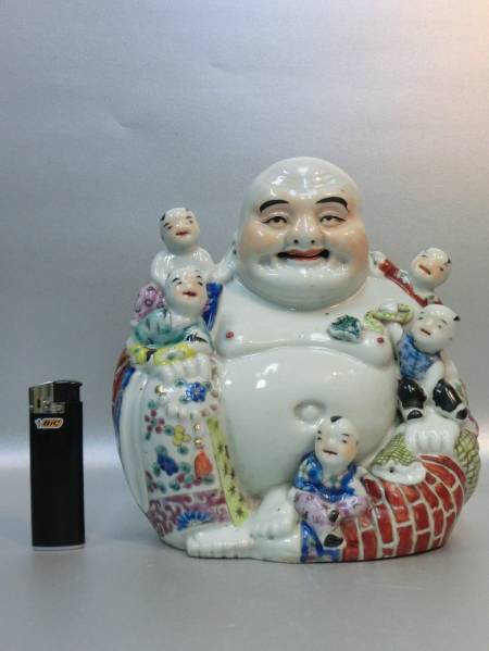 民国布袋和尚像　朱義泰造