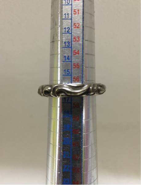 Chrome Hearts/スクロールバンド リング 16号/シルバー925 美品