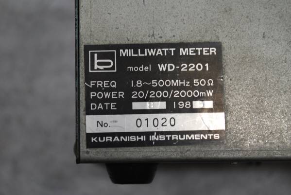 KURANISHI クラニシMILLI WATTMETER WD-2201 中古 KURANISHI 【公式通販】