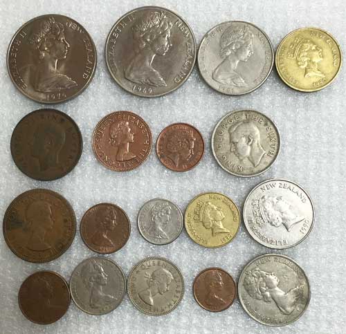 イギリス領ニュージーランド大型硬貨２枚入り全１８種