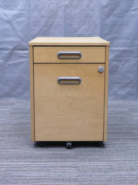 ◆管244◆イケア木製4段デスクワゴン 袖机 幅460ｍｍ