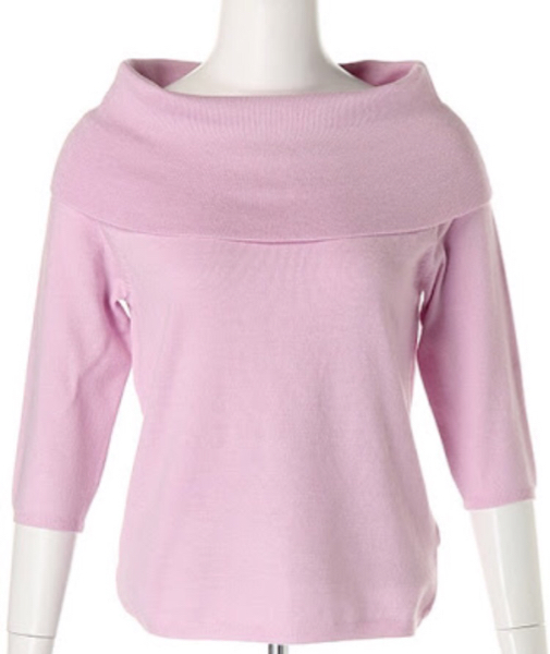 新品★アプワイザー・リッシェ★オフショルニット、ライトブルー