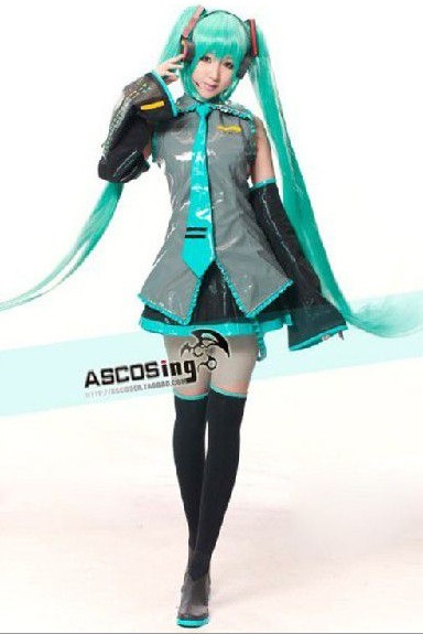 初音ミクMIKU風コスプレ衣装+イヤホン+靴+ウィッグcyf0665 初音ミク