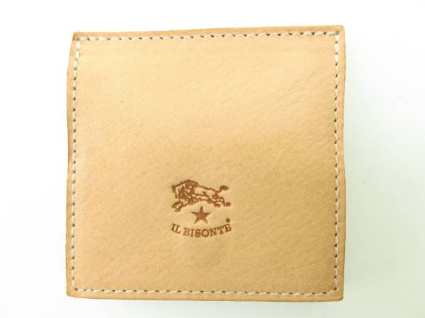 イルビゾンテ レザー製 コインケース BOX型 美品 ベージュ KK90